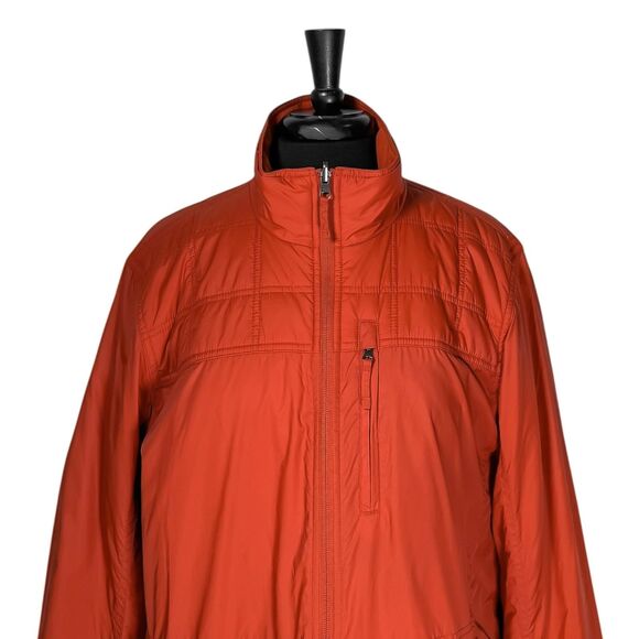 L.L. Bean Men's Puffer Jacket Orange Zip Outdoor Hiking Insulated Windbreaker M - Picture 6 of 12
